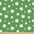 thumbnail image 1 of Ambesonne Clover Fabric by the Yard Upholstery, Shamrock Silhouettes Pattern, 5 Yards, Green and White, 1 of 4