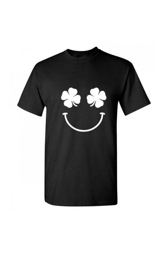 Clover Face Mens Tee St Saint Patricks Day Gift Sarcastic Humor Novelty Funny T Shirt