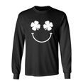 thumbnail image 1 of Clover Face Patricks Day Gift Sarcastic Humor Novelty Men's Long Sleeve Shirts, 1 of 3
