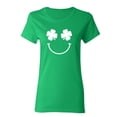 thumbnail image 1 of Clover Face St Saint Patricks Day Gift Sarcastic Humor Novelty Funny Women's Casual Tees, 1 of 3