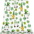 thumbnail image 1 of Clover Gnome Green Shamrock Super Soft Cozy Throw Blanket, St Patrick''s Day Warm Flannel Fleece Lightweight Bed Blanket for Sofa Couch Chair 50" x 60", 1 of 1