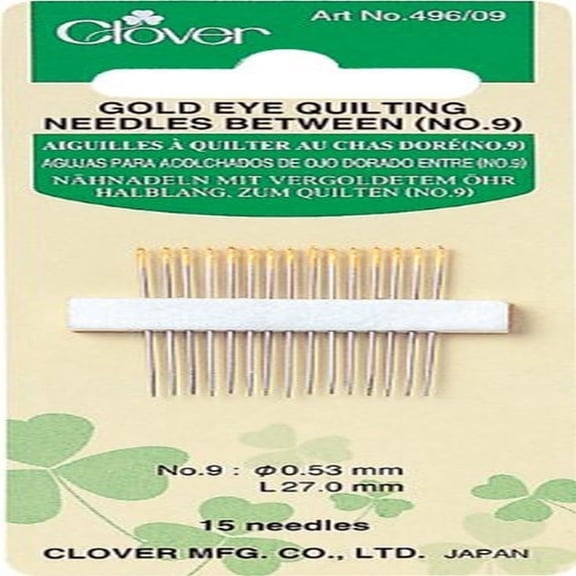 Clover Gold Eye Quilting Betweens Needles-Size 9 15/Pkg