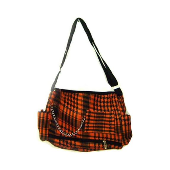 Clover Handbag Chained Purse - Orange Striped