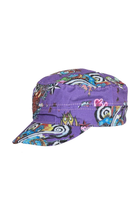 Hard Style Tattoo Fitted Cadet Hat - Medium/Large - Purple