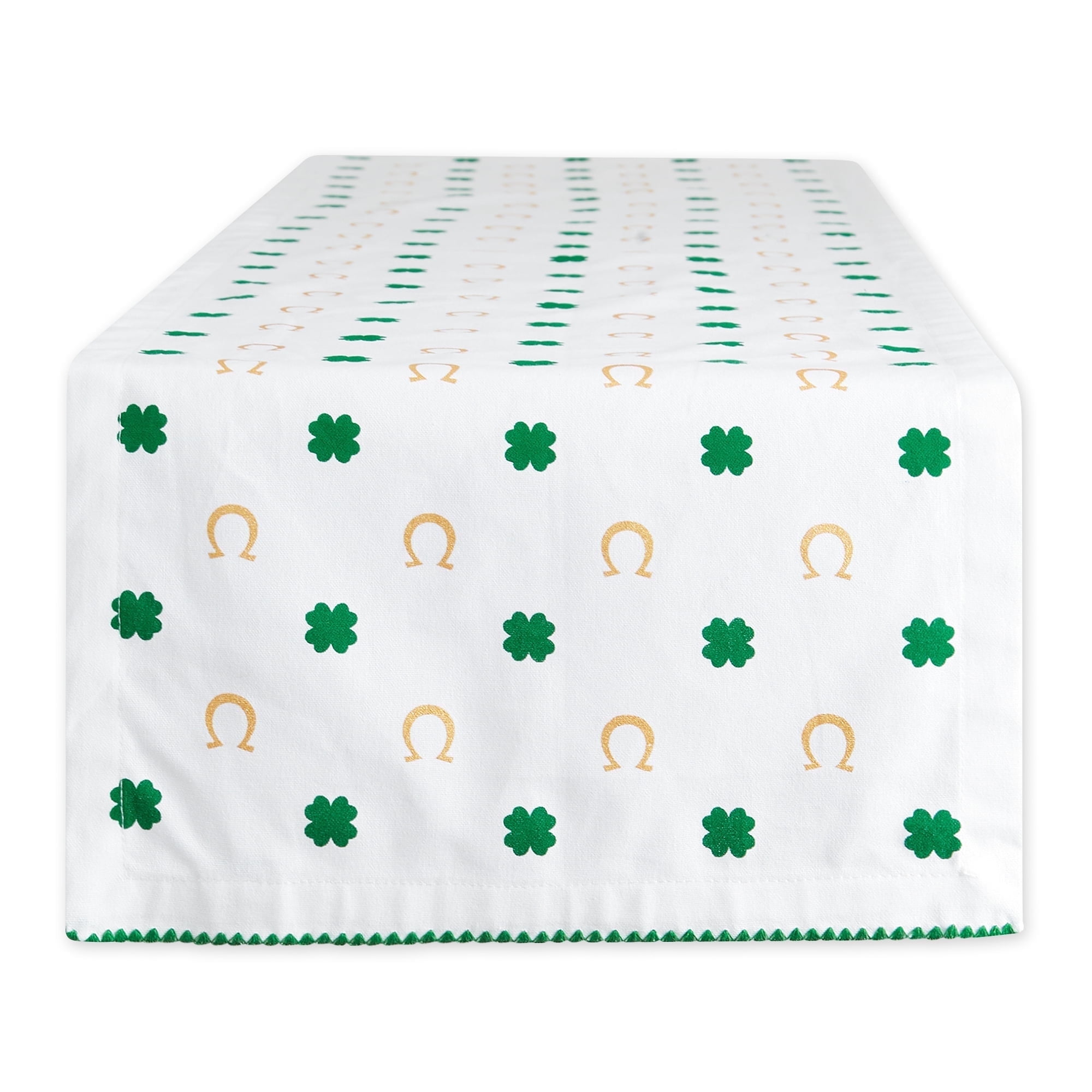 Clover Horseshoe Multicolor Cotton St. Patrick's Day Table Runner 14x72