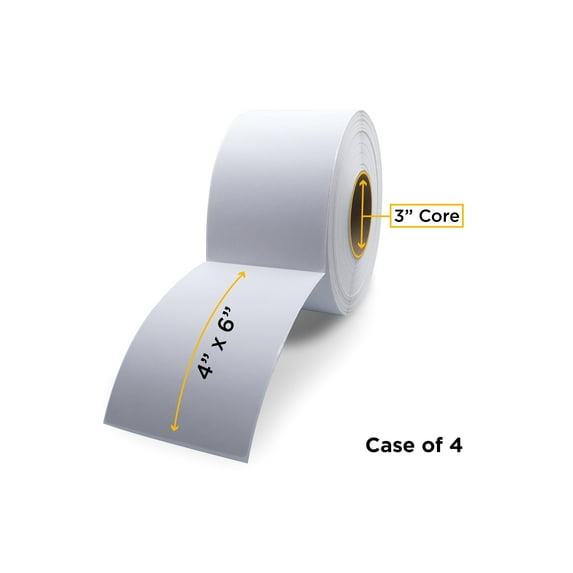 Clover Imaging Group - Permanent adhesive - perforated - white - 4 in x 6 in 4000 label(s) (4 roll(s) x 1000 label roll (alternative for: Zebra 72353)