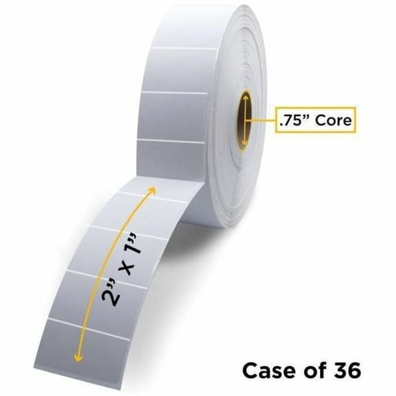 Clover Imaging Non-OEM New Direct Thermal Label Roll 0.75" ID x 2.2" Max OD for Mobile Barcode Printers