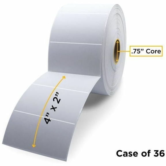 Clover Imaging Non-OEM New Direct Thermal Label Roll 0.75" ID x 2.25" Max OD for Mobile Barcode Printers