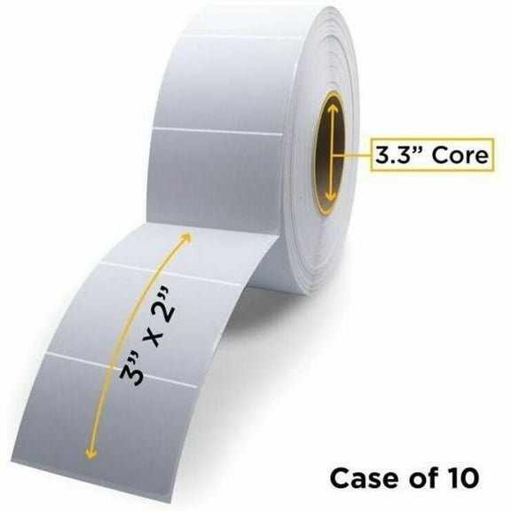 Clover Imaging Non-OEM New Direct Thermal Label Roll 1.0" ID x 3.3" Max OD for Desktop Barcode Printers