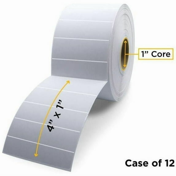 Clover Imaging Non-OEM New Direct Thermal Label Roll 1.0" ID x 5.0" Max OD for Desktop Barcode Printers