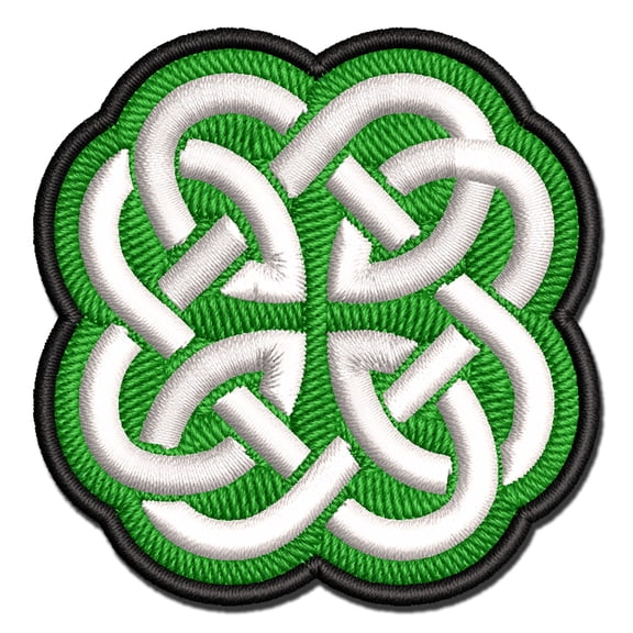 Clover Irish Celtic Knot Applique Multi-Color Embroidered Iron-On Patch - 2.0 Inch Mini