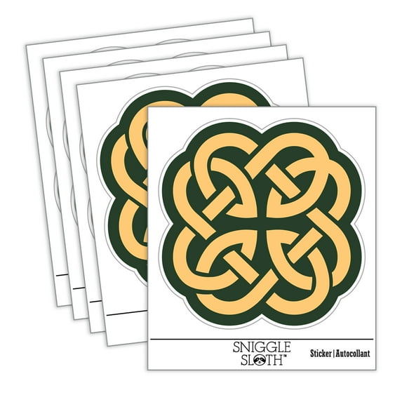 Clover Irish Celtic Knot Car Window Bumper Water Bottle Phone Tablet Laptop Waterproof Vinyl Decal Sticker Set 5-Pack - Gloss Finish - 3.0"