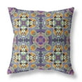 thumbnail image 1 of Clover Leaf Floral Throw Pillow with Removable Cover in Purple Green 18x18, 1 of 4
