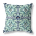 thumbnail image 1 of Clover Leaf Floral Suede Zippered Pillow with Insert Light Aqua Blue 20"x20", 1 of 5