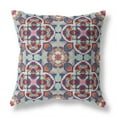 thumbnail image 1 of Clover Leaf Floral Suede Zippered Pillow with Insert Muted Green Orange 18"x18", 1 of 3