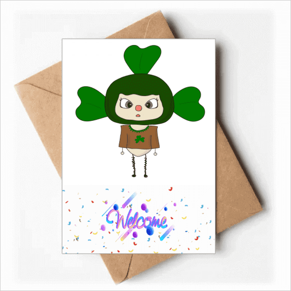 Clover Luck Green Leave Grass UU Welcome Back Greeting Cards Envelopes Blank