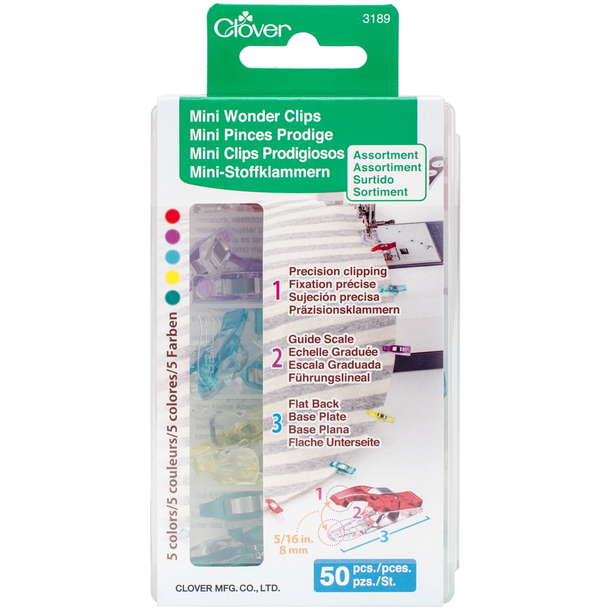 Clover Rainbow Wonder Clips - 10 pcs - Clips - Marking Tools - Notions