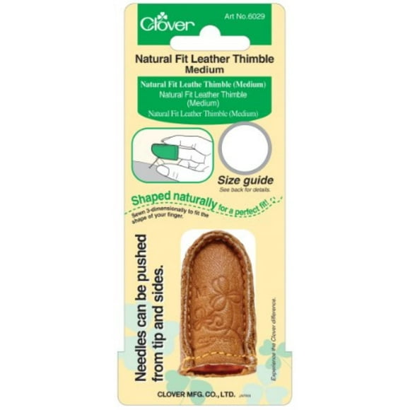 Clover Natural Fit Leather Thimble Medium Fit