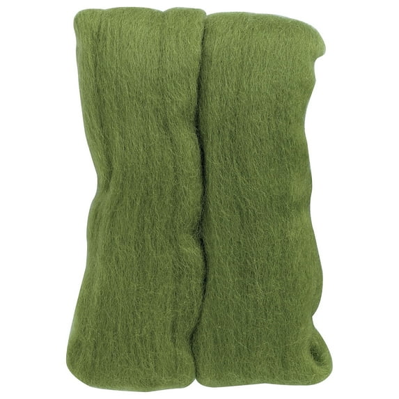 Clover Natural Wool Roving Fibers, Moss Green, 0.7 oz.