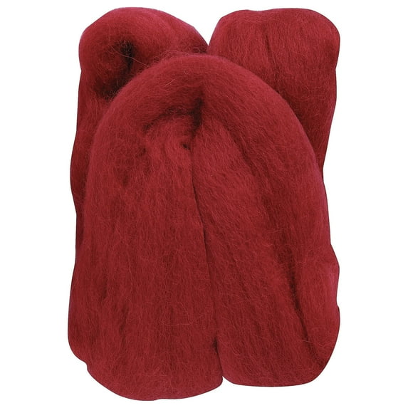 Clover Natural Wool Roving Fibers, Red, 0.7 oz.