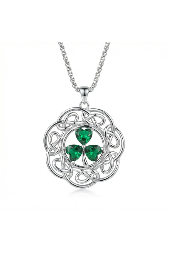 Clover Necklace Celtic Shamrock Pendant Necklaces Irish Lucky Jewelry St Patricks Day Gifts for Women