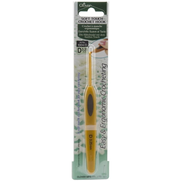 Clover Needlecraft Soft Touch Crochet Hook Size D (3.25 mm)
