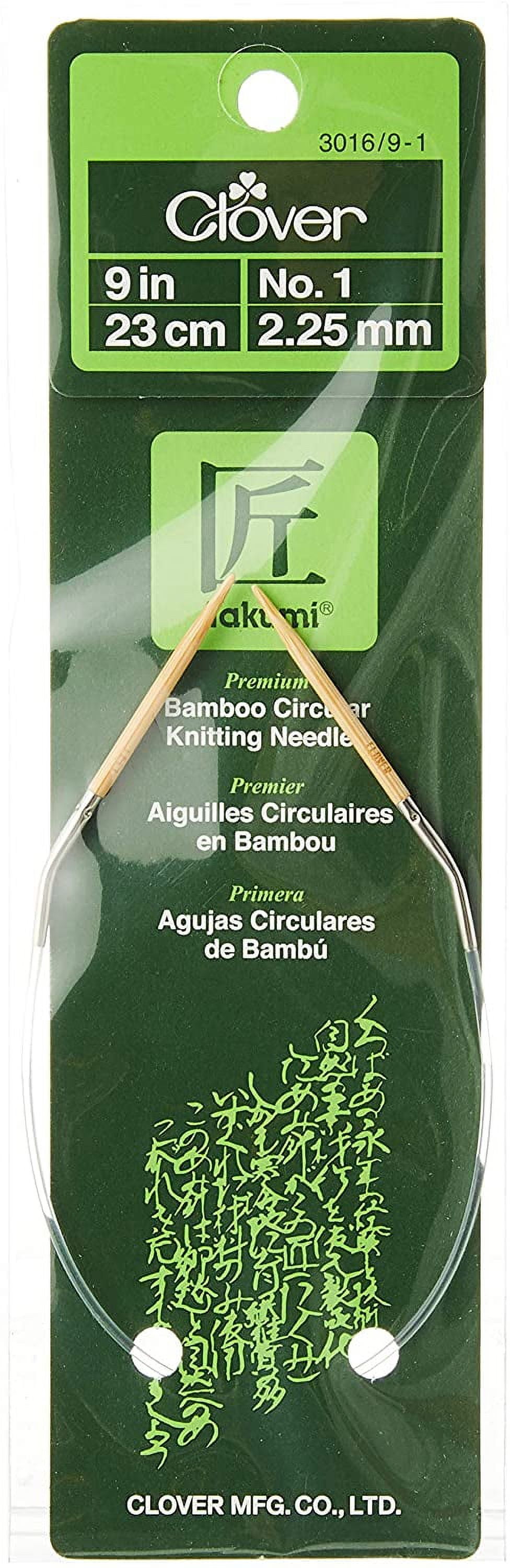 Clover Bamboo Circular Knitting Needles Takumi , 9-Inch Size 3