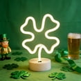 thumbnail image 1 of Clover Neon Signs With Holder Base,Shamrock Neon Sign, St. Patrick's Day Decorations with USB/Battery Powered,LED Table Decoration, Bedroom，Home, Office Tablelet Night Light Decor, Birthday Gift, 1 of 6