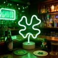 thumbnail image 1 of Clover Neon Signs With Holder Base,Shamrock Neon Sign, St. Patrick's Day Decorations with USB/Battery Powered,LED Table Decoration, Bedroom，Home, Office Tablelet Night Light Decor, Birthday Gift, 1 of 6