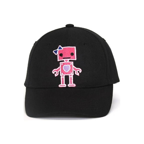 Clover Patch Adjustable Black Cap - Pink Robot
