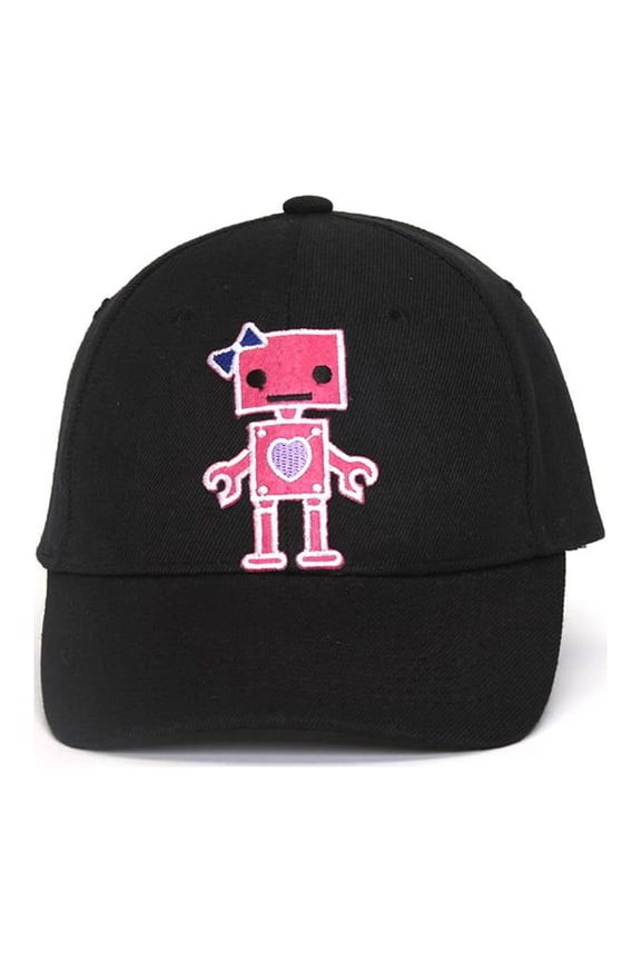 Clover Patch Adjustable Black Cap - Pink Robot