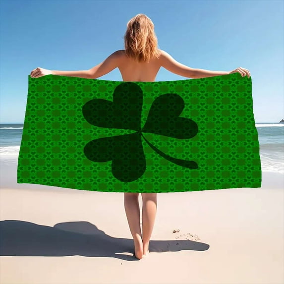 Round Patchwork Clover Beach Towel main image 0
