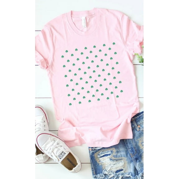 Clover Pattern Graphic Tee T-Shirt PLUS