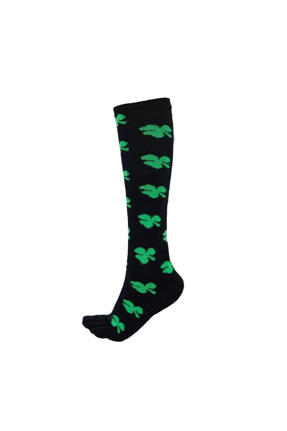 Clover Pattern Knee High Socks (Toe Socks)