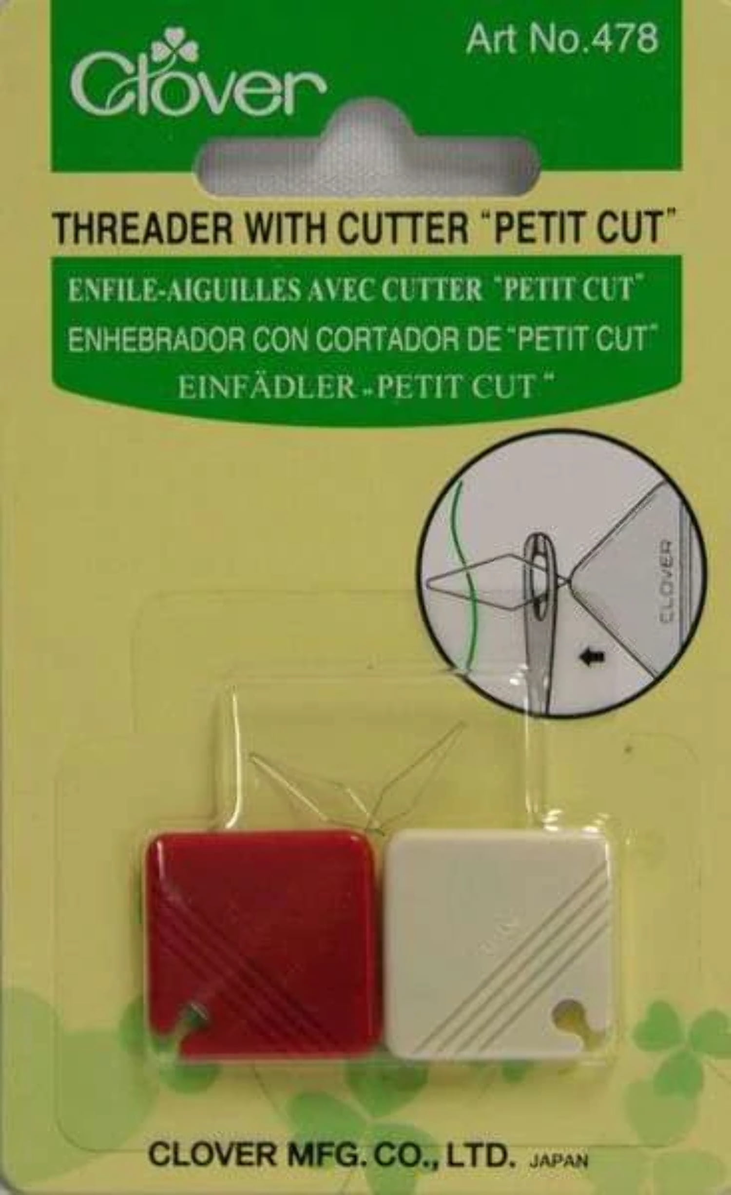 Clover Needle Threader with Cutter Petite - 2 Piece - Craft Warehouse