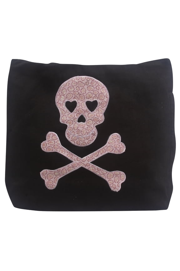 Pink Skull Tote Bag, Black