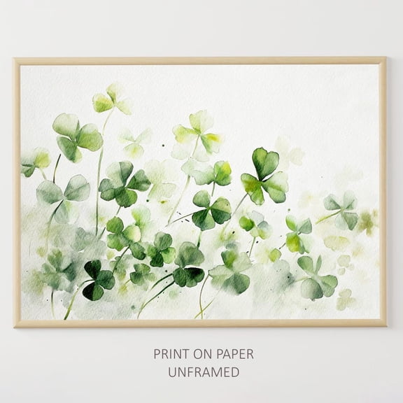Clover Poster Meadow Floral Art Poster Neutral Green Wall Art St Patrick'S, Unframed Poster Size 8x12