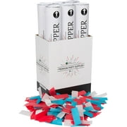 Clover Products Large Premium Red, White, & Blue Confetti Cannon - (6 Pack) Red, White & Blue Biodegradable Paper Confetti Popper | Launches Confetti 20-25 Feet