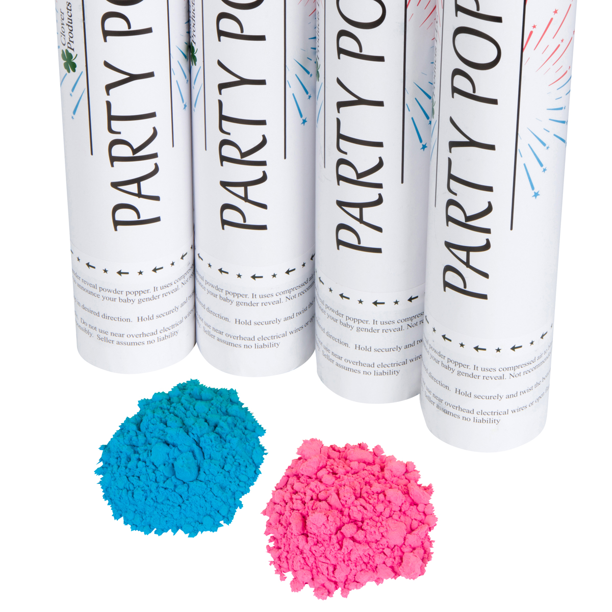 Gender Reveal Confetti Cannon 2 Pack Pink Biodegradable Gender