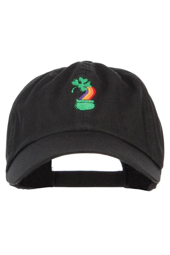 Clover Rainbow Embroidered Low Cap - Black OSFM