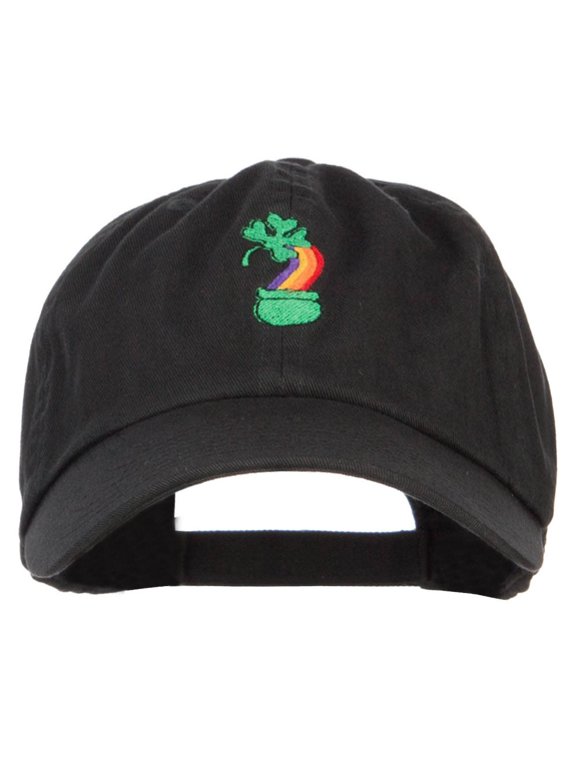 Clover Rainbow Embroidered Low Cap - Black OSFM