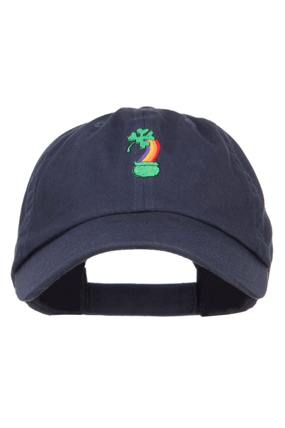 Clover Rainbow Embroidered Low Cap - Navy OSFM