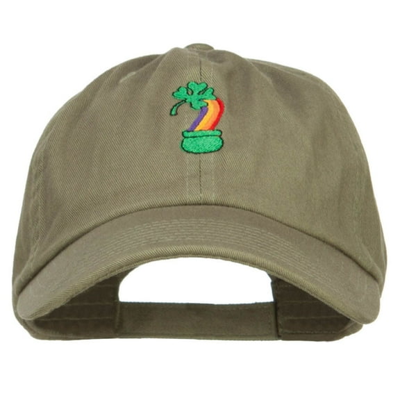 Clover Rainbow Embroidered Low Cap - Olive OSFM