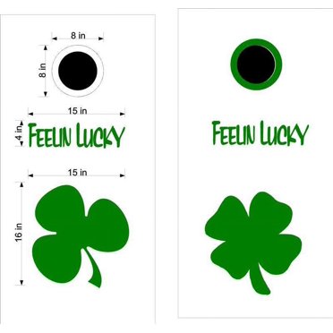 Pair Of Irish Shamrock Clover Decals – Gloss Finish For Cornhole Boards Or Windows