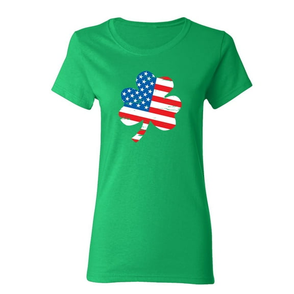 Clover Shaped St Saint Patricks Day Gift Sarcastic Humor Novelty Funny Women's Casual Tees