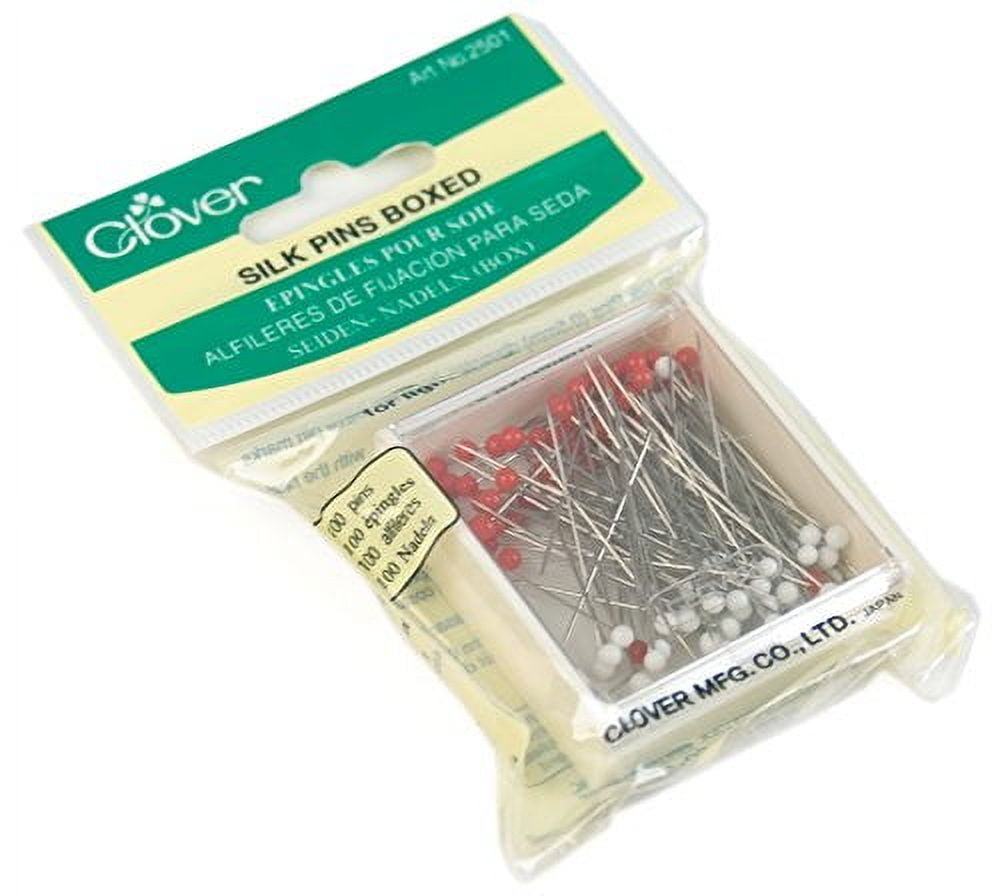 CLOVER NEEDLECRAFT Clover Silk Pins Boxed, 100 Per Pack