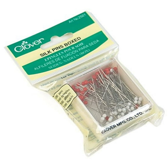 Clover Silk Pins Boxed, 100 Per Pack