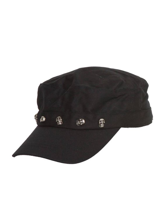 Clover Skulls Band Newsboy Cap - Black