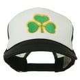 thumbnail image 1 of Clover St.Patrick's Day Embroidered Foam Mesh Cap - Black White OSFM, 1 of 5