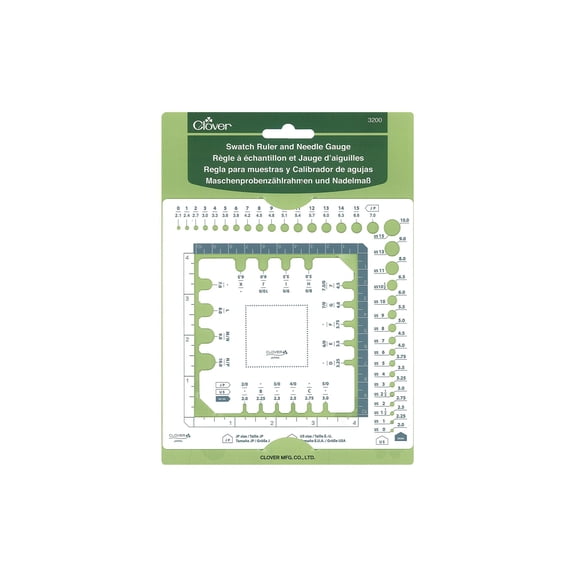 Clover Swatch Ruler & Needle Gauge